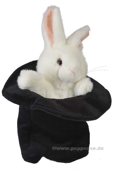 Handpuppe Hase im Zylinder