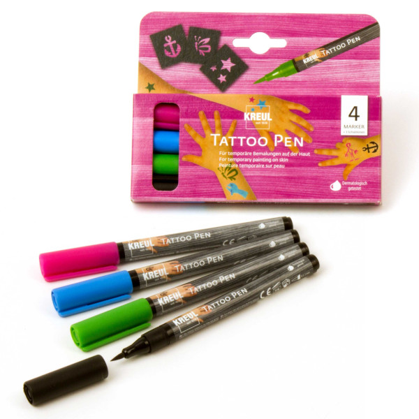 Tattoo Painter 4-Farben-Set Anker, Sterne, Schmetterling