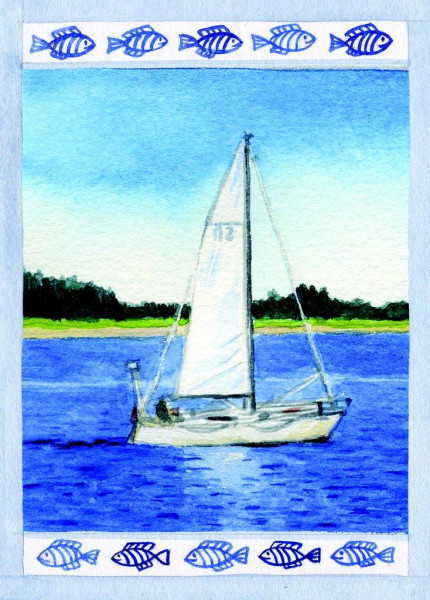 Postkarte Segelboot 1