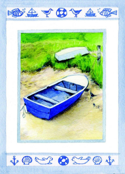 Postkarte Ruderboot