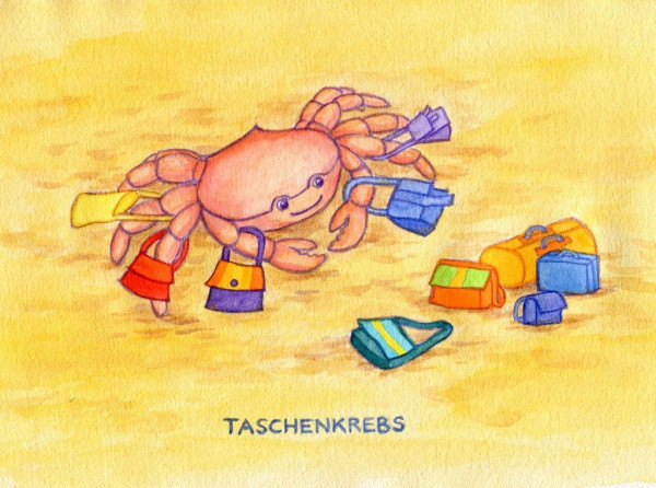 Postkarte Küstentiere, Taschenkrebs