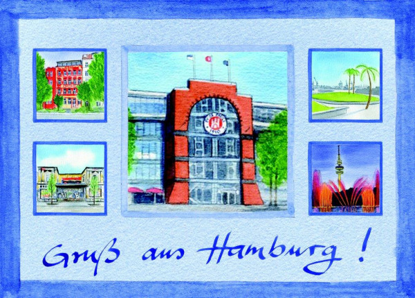 Postkarte A6 Collage Millerntor