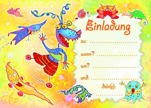 Einladungsset A5 Schmunzelmonster