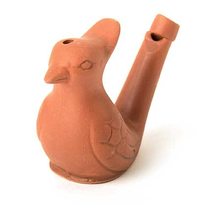 Vogelwasserpfeife aus Ton