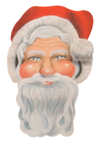 Weihnachtsmann Maske aus Papier (mit Schnur)