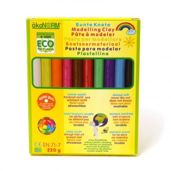 Bunte Knete 10 Farben, 220 g