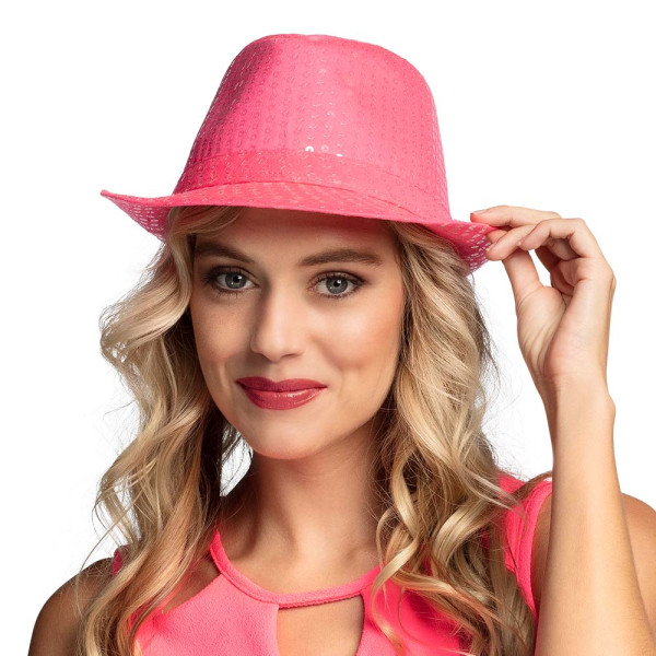 Pailletten Glitzerhut 3 Neonfarben sortiert