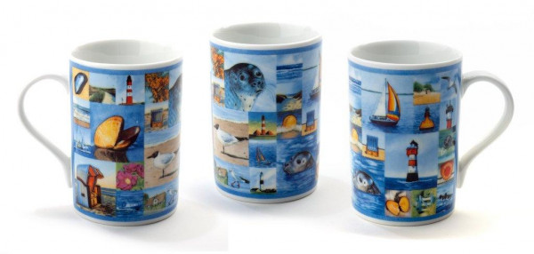 Porzellanbecher Küstenimpressionen