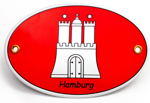 Emaille-Schild Hamburg-Wappen - quer