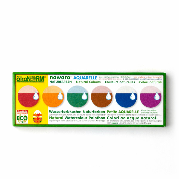 Nawaro Wasserfarbkasten klein 6 Naturfarben
