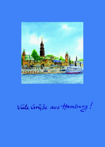 Postkarte A6 Hafenpanorama