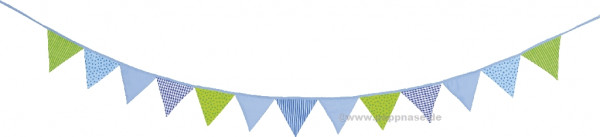 Baumwoll-Wimpelkette blau-grün