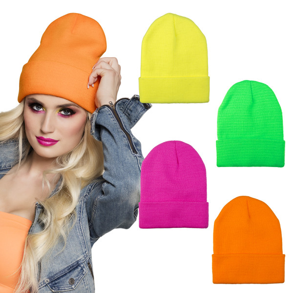 Beanie 4 Neonfarben sortiert