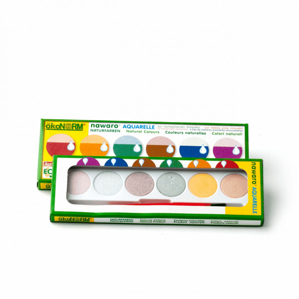 Nawaro Wasserfarbkasten klein 6 Naturfarben