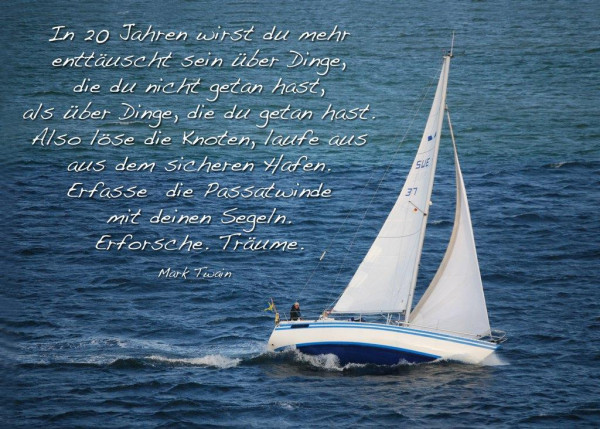Foto-Postkarte A6 Segelboot