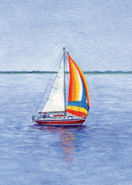 Postkarte A6 Segelboot