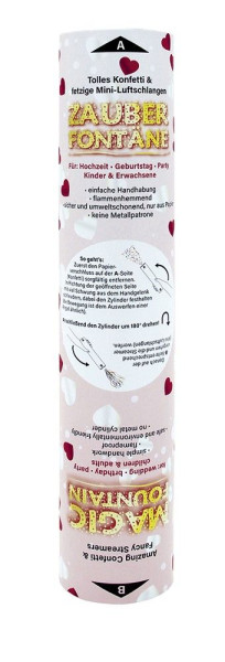 Zauberfontäne Party weiß mit roten Herzen