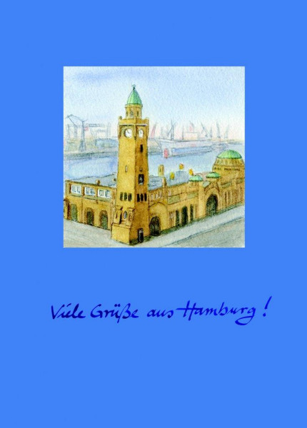 Postkarte A6 Landungsbrücken
