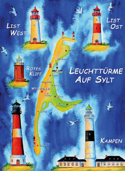Poster Leuchttürme auf Sylt