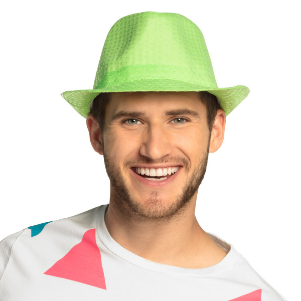 Pailletten Glitzerhut 3 Neonfarben sortiert