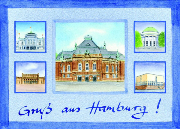 Postkarte A6 Collage Laeizhalle