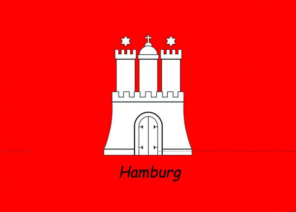 Postkarte A6 Hamburg Wappen