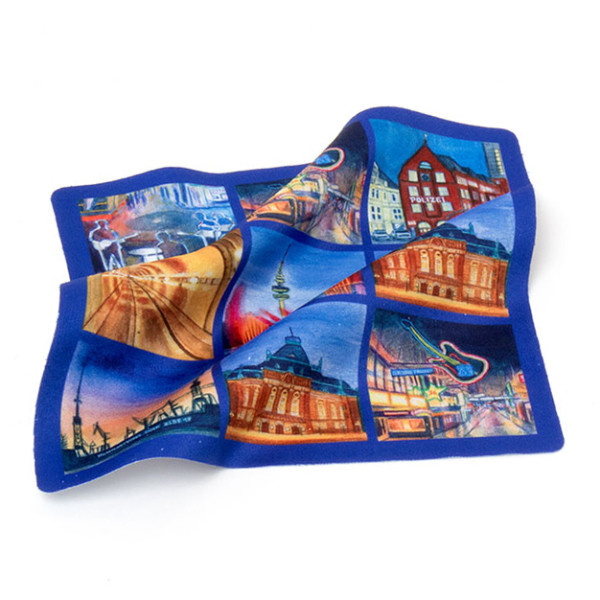 Displaytuch 15x15 cm Hamburg bei Nacht