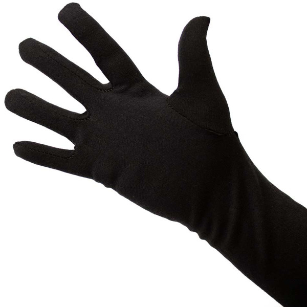 Handschuhe - Baumwolle lang schwarz