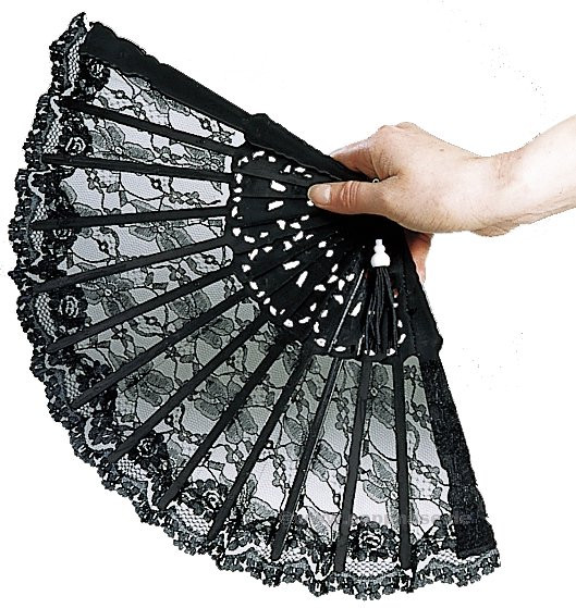 Spitzenfächer, schwarz